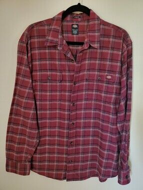 Dickies Burgundy Plaid Flannel Shirt